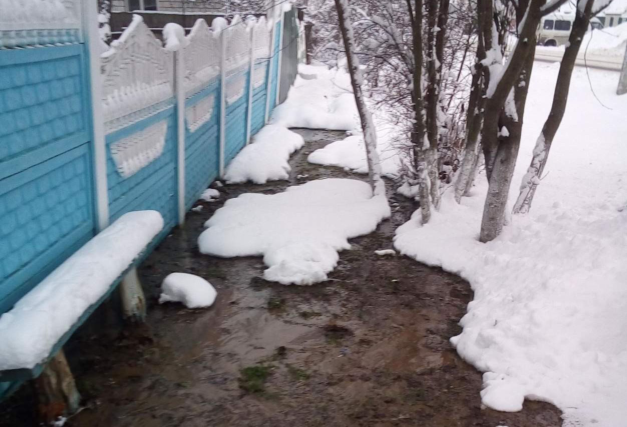 Житель Новозыбкова пожаловался на затопленный двор