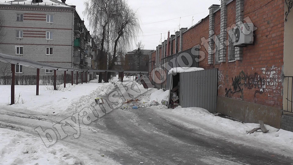 В Новозыбкове взломали мусорный контейнер