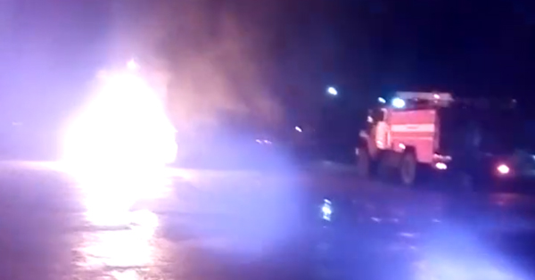 В Новозыбкове сгорел автомобиль из Унечи