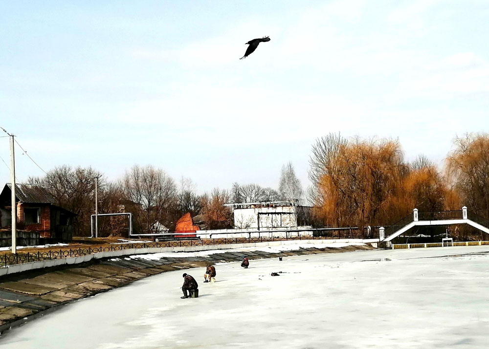 В Новозыбкове рыбаки прижались к берегам, но не уходят со льда