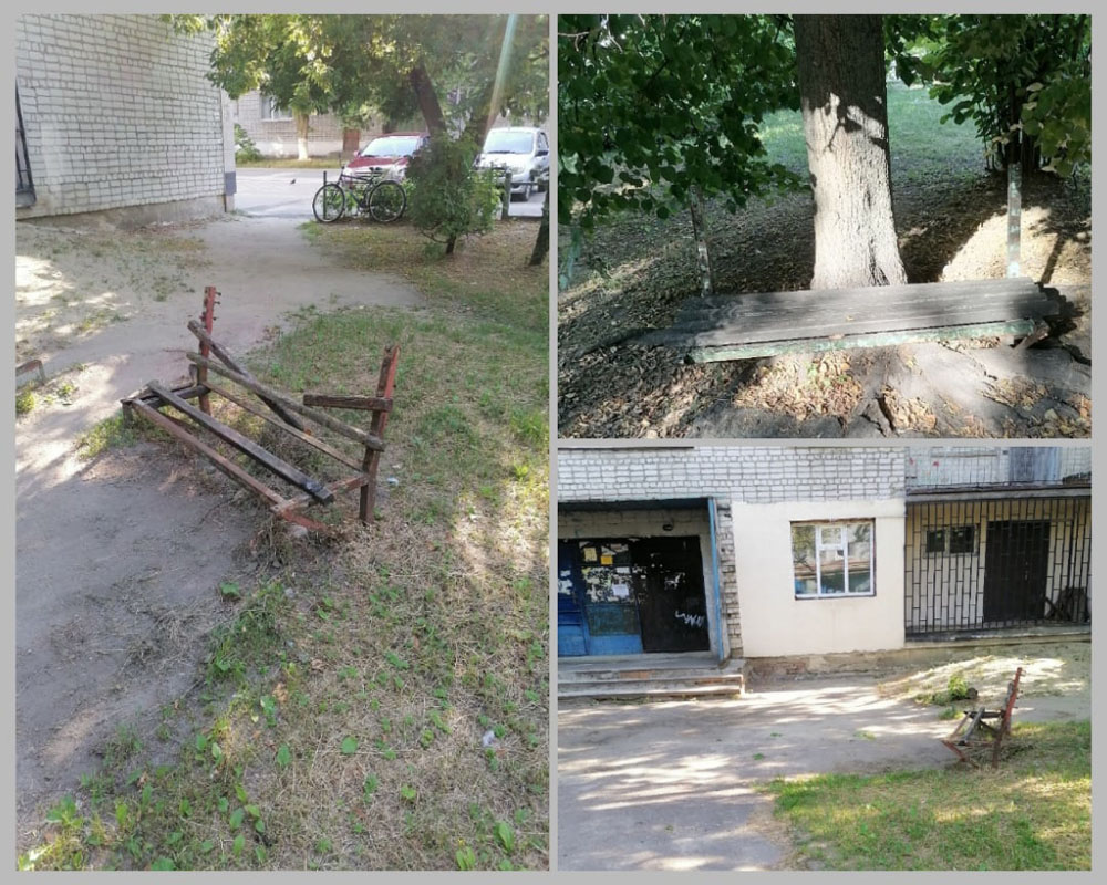 Убогие напоминания о скамеечках обнаружили в центре Новозыбкова
