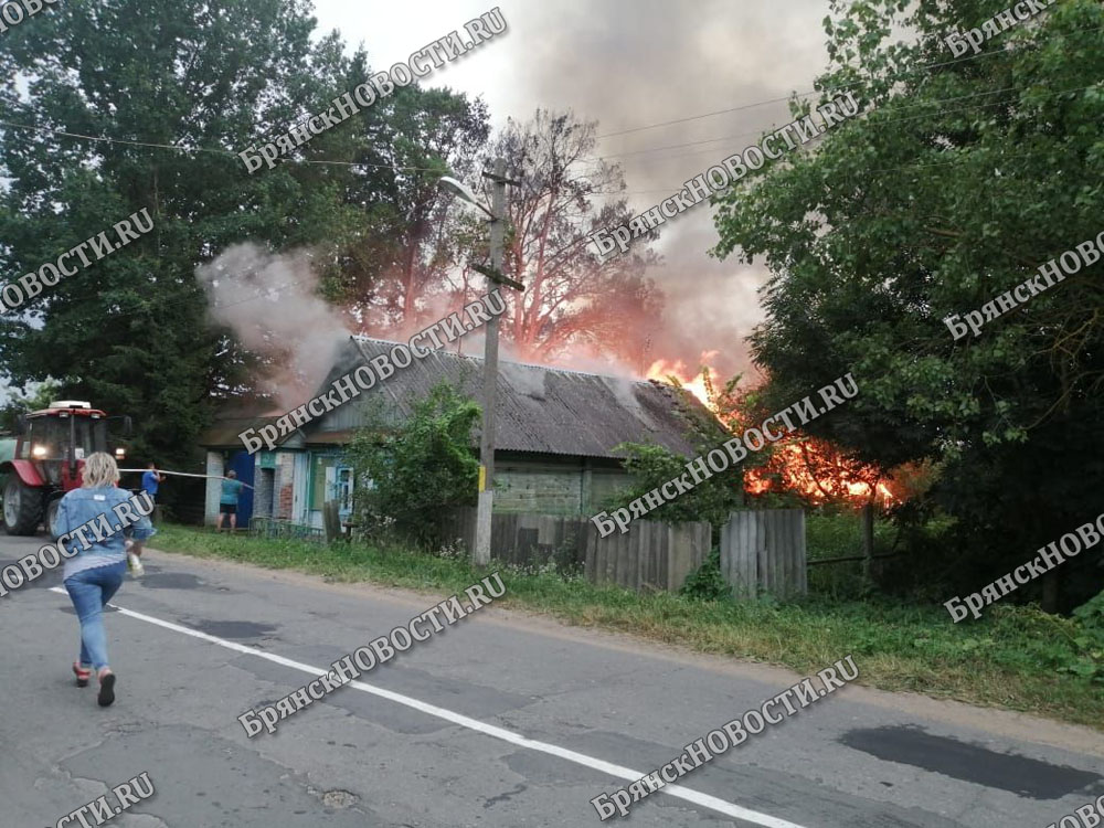 Крупный пожар в новозыбковском селе уничтожил дом, сарай и баню