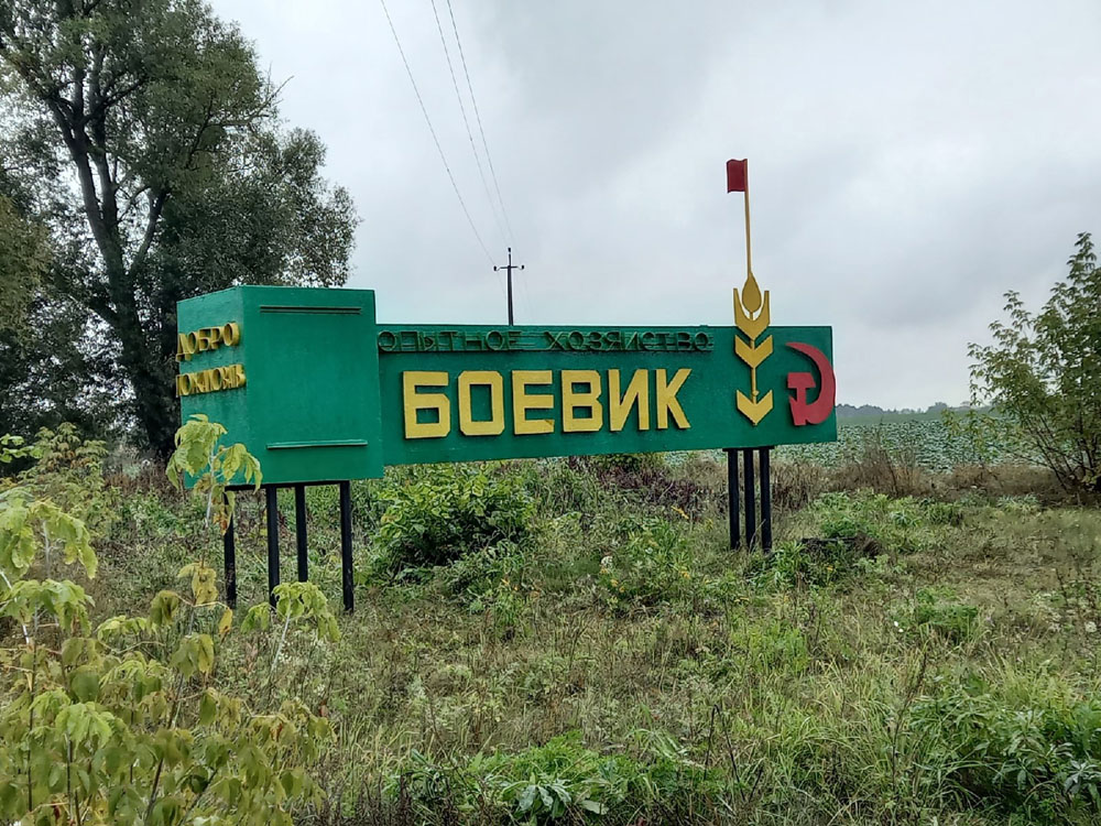 На въезде в село под Новозыбковом жители показали «Боевик»