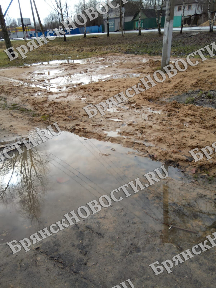 В Новозыбкове присыпали участок на Мичурина и затопили тротуар