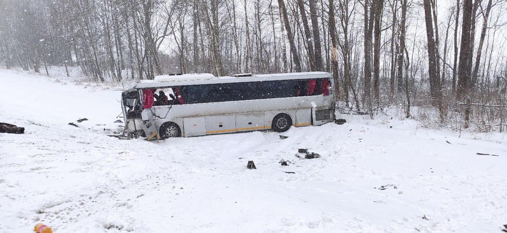 Названо число пострадавших в столкновении автобуса и фуры в Брянской области