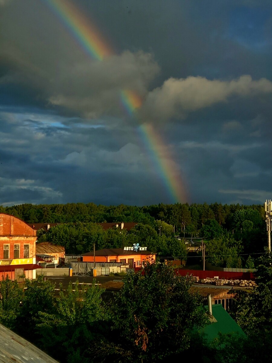 Жители Брянской области делятся в сети снимками июньской радуги