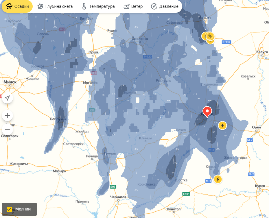 Карта осадков Брянск в реальном времени. Погода карта осадков Тульская область. Карта осадков Клетня Брянская область.