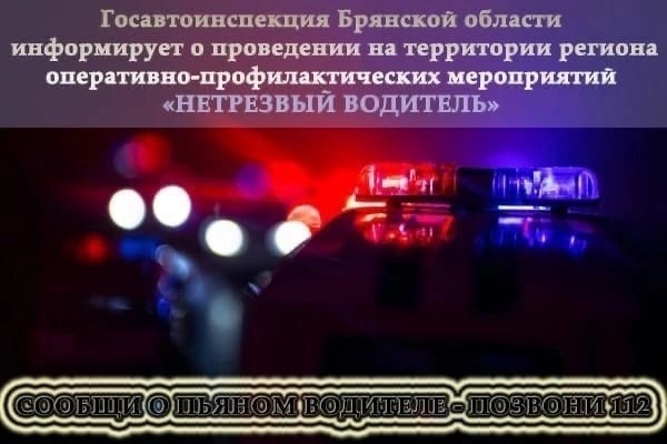 Госавтоинспекция Новозыбкова: на территории региона пройдет оперативно-профилактическое мероприятие «Нетрезвый водитель»