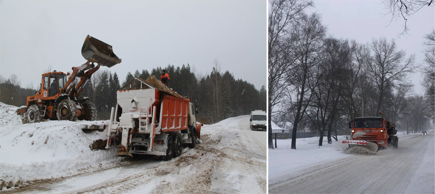Работы по очистке дорог от снега продолжатся ночью в Брянской области