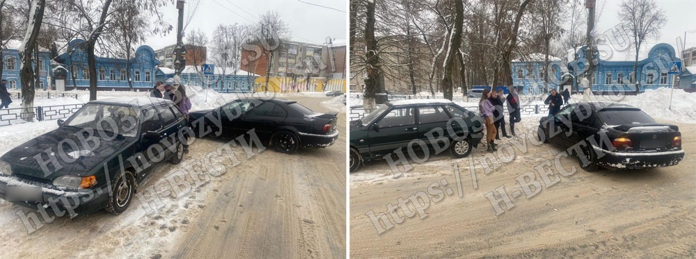 В Новозыбкове иномарка влетела в припаркованное авто