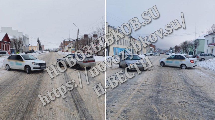 В Новозыбкове на одной из самых широких улиц столкнулись легковушки