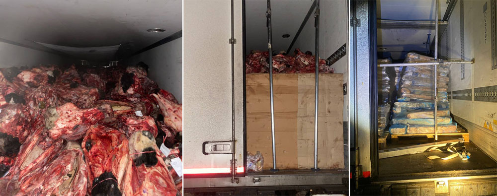 В Клинцовском районе таможенники остановили две фуры с мясным контрафактом
