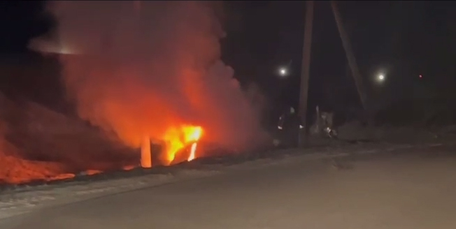 В Суземке Брянской области в горящей машине погиб водитель