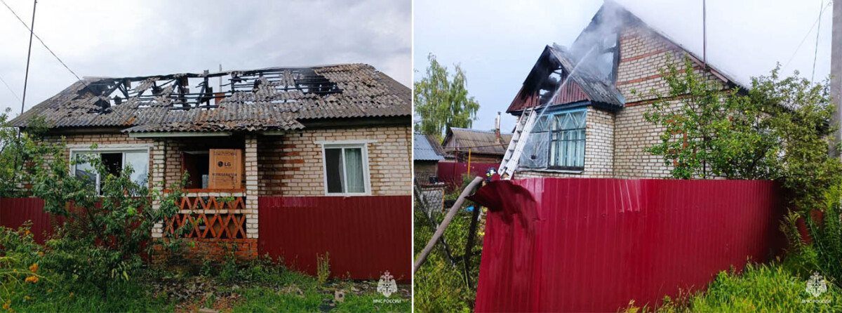 В Клинцах молния подожгла дом