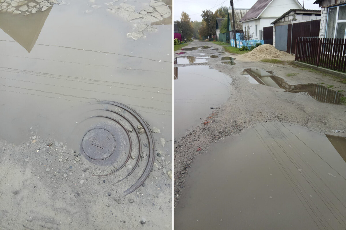 Затопило улицу Грибоедова в Новозыбкове