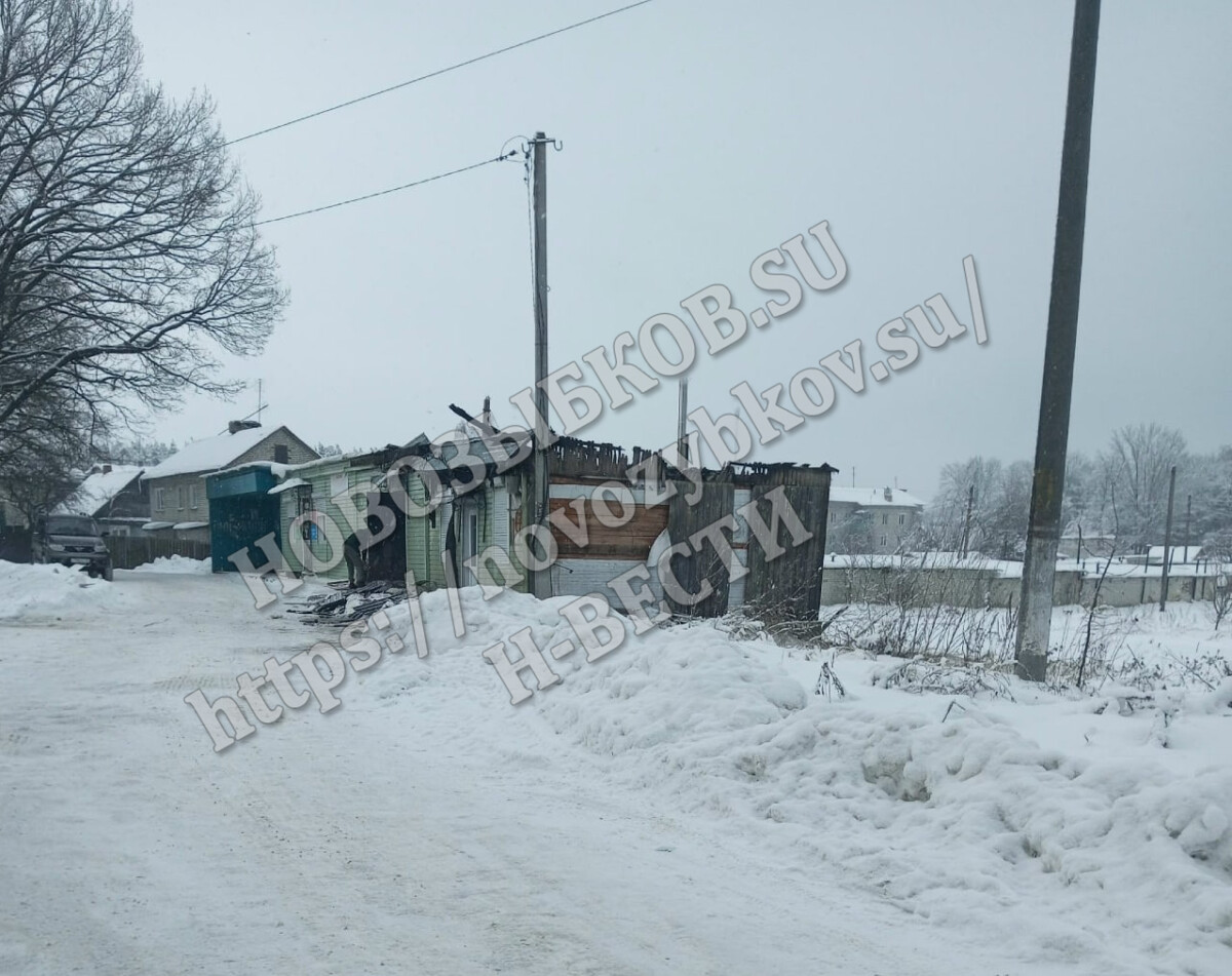 Пожаром повреждена крыша и потолок над парикмахерской и магазинчиком в Новозыбкове Брянской области
